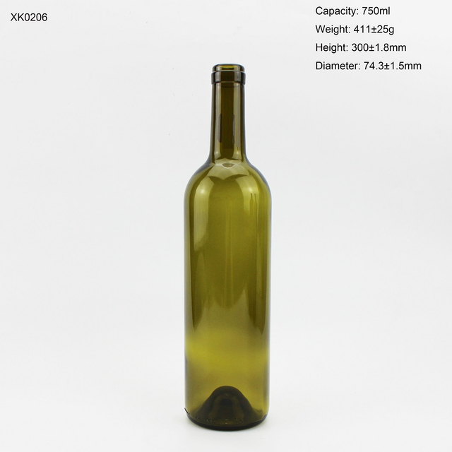 Cheap Classic Glass 750ml Wine Bottle Drak Green
