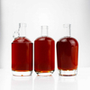 Wholesale Custom High Quality Clear Frosted 500ml Spirits Rum Gin Glass Bottle With Wood Cork Stopper 