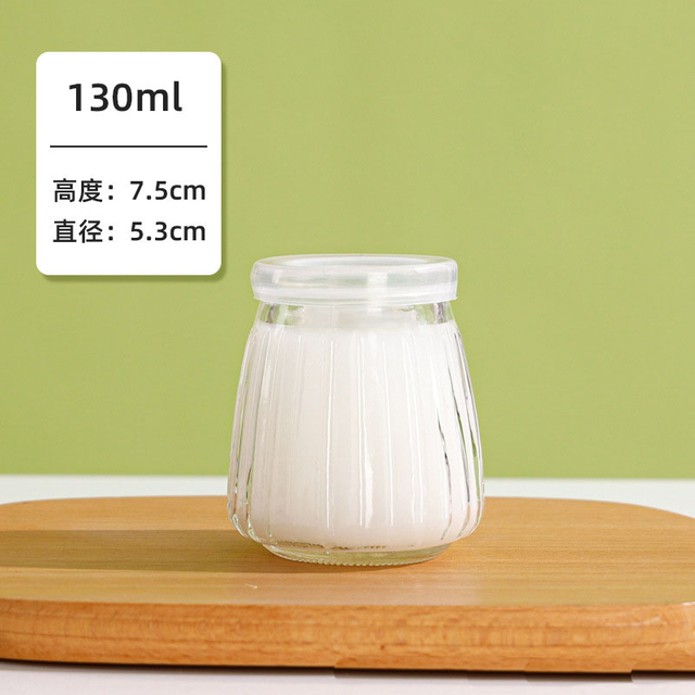 Wholesale Various Sizes Clear Round Shape Glass Pudding Jar With Plastic Lid 130ml