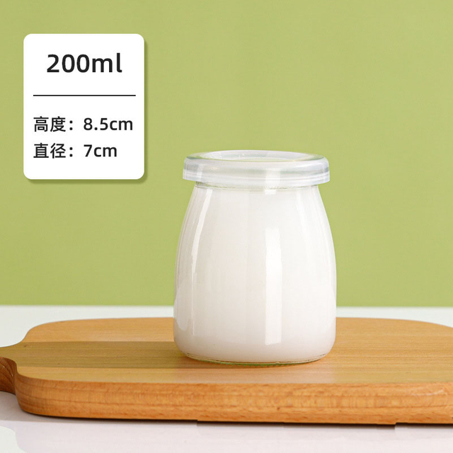Wholesale 100ml 200ml Sealed Classic Round Clear Glass Pudding Jar with Screw Cap for Yogurt Jams