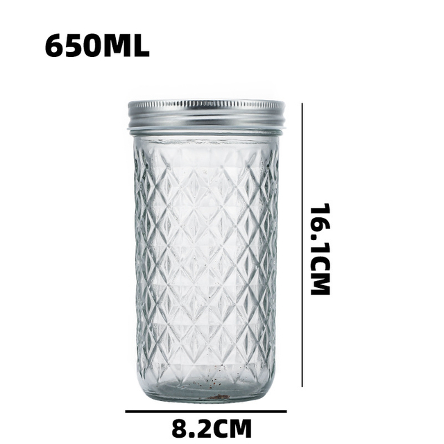 Diamond Caviar Jar 650ml Food Jam Sealed Glass Jar Wholesale
