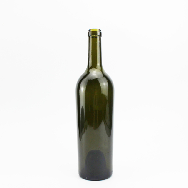 Bordeaux 750ML Dark Green Wine Glass Bottle