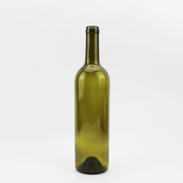 Factory Directly Price Dark Green 750ml Wine Bottle Bordeaux With Cork Top 
