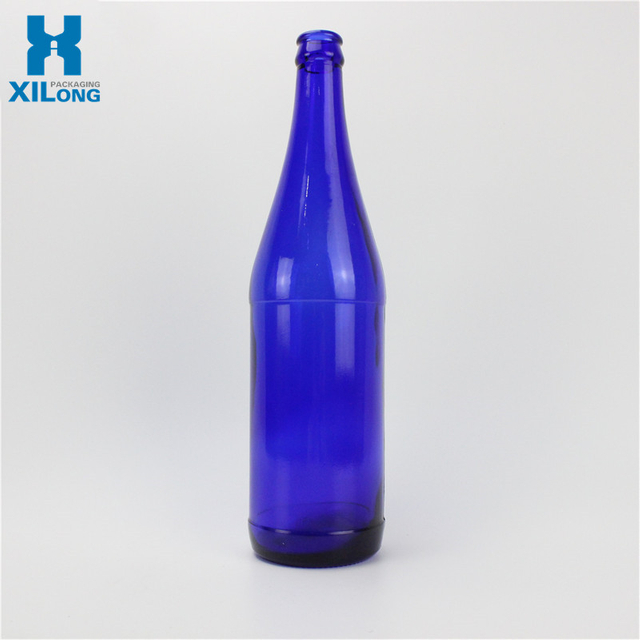 Crown Top 750ML Beer Glass Bottle Blue Material