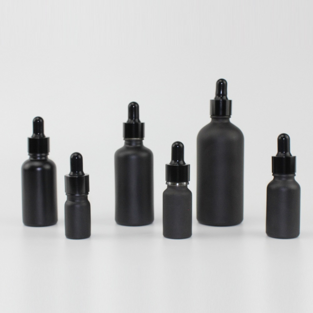 Fancy Black Matte 10ml 50ml 100ml Essential Oil Glass Bottle