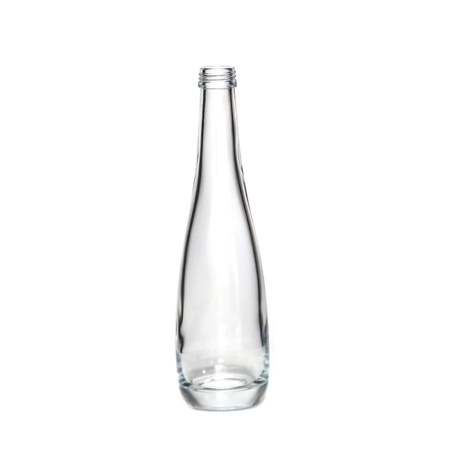 330ml Clear Glass Water Bottle with Cap