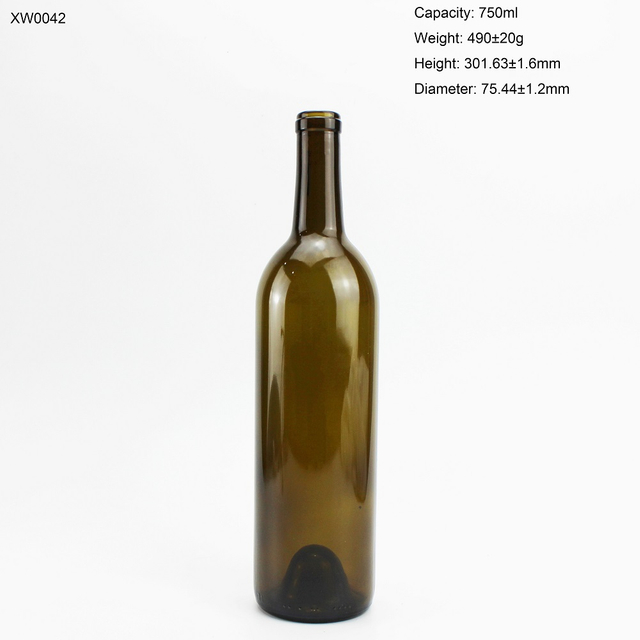 Bordeaux 750ml Cork Top Wine Bottle