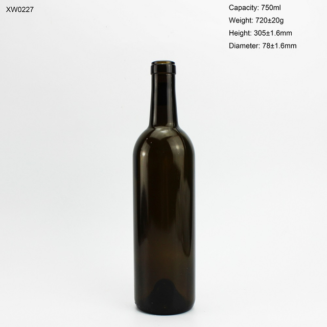 750ml Antique Green Wine Glass Bottle