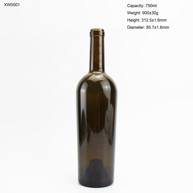 900g Top Quality 750ml Bordeaux Wine Bottle With Cork Top Stock